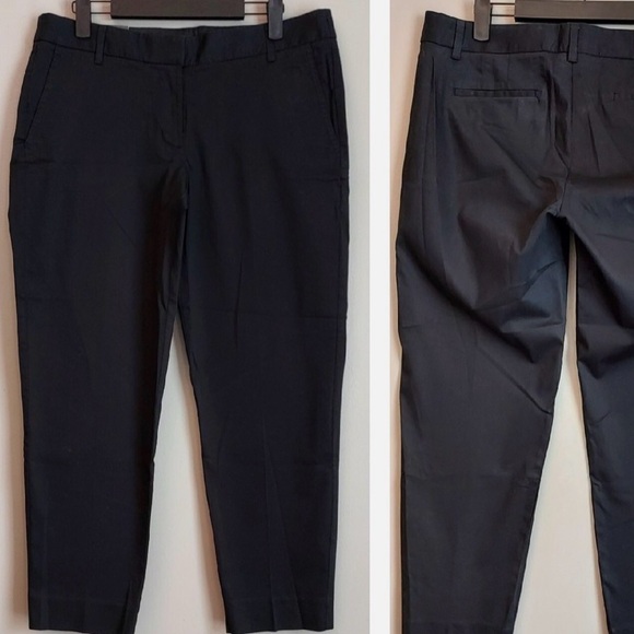 J. Crew City Fit Black Stretch Cropped Straight Leg Pants | Size 8 - Picture 5 of 7